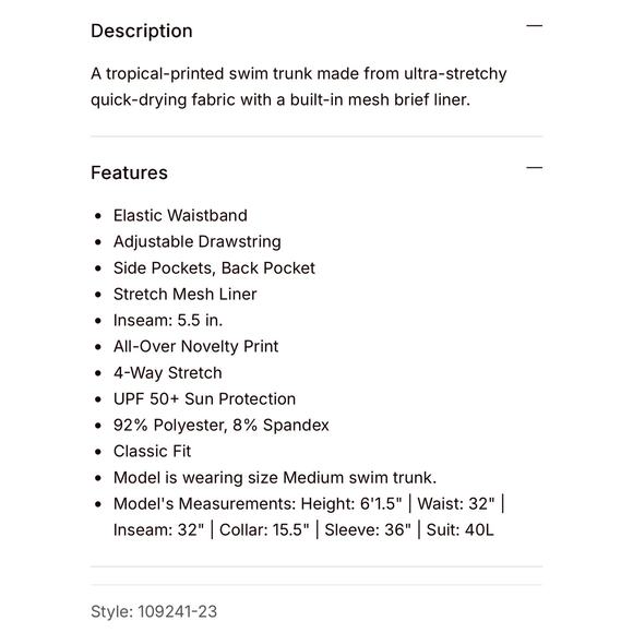 Chubbies The Tropical Bunches 5.5” Swim Trunks Men’s Size M Classic Fit - Picture 7 of 7